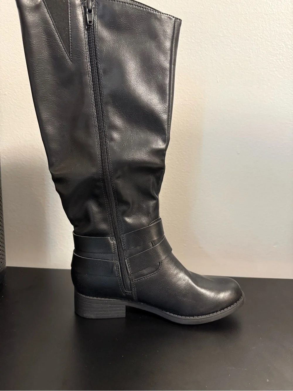 Style & Co. Maliaa Black Over-the-Knee Zip Riding Boots